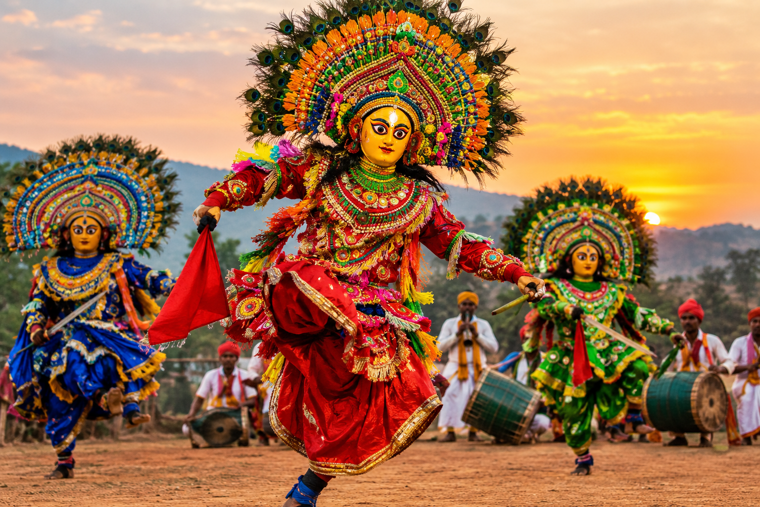 Purulia Chhau is particularly associated with the Purulia region of West Bengal. Over generations, dancers, musicians, and mask-makers developed the unique artistic traditions that make this dance form different from other styles of Chhau.